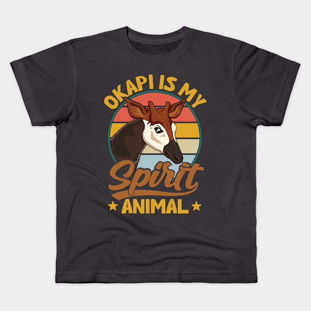 Okapi is my Spirit Animal - Congolese Giraffe Kids T-Shirt by bangtees